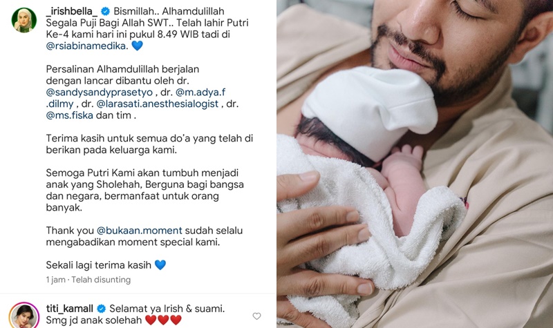 Irish Bella Melahirkan Putri Keempat, Ammar Zoni Ucap Syukur 2 Lampiran Gambar