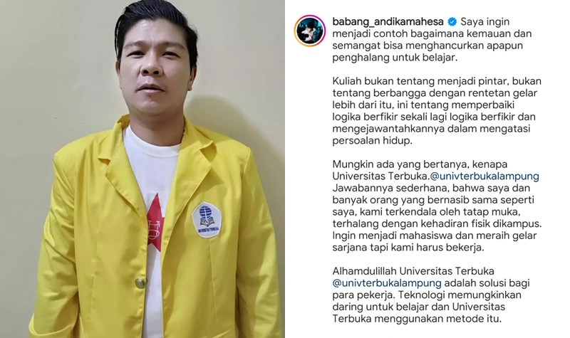 Andika Kangen Band Kuliah Lagi, Ini Kampus Terbaik yang Dipilih Andika 2 Lampiran Gambar