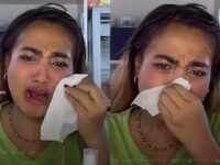 Lina Mukherjee menangis sesenggukan saat terus-terusan ditanyai netizen kapan menikah dan bahkan menyuruh-nyuruh Lina Mukherjee secepatnya untuk menikah.