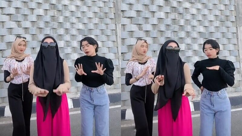 Wanita ini panen hujatan dari warganet lantaran bercadar namun berpakaian ketat dan joget TikTok tanpa ada rasa malu.