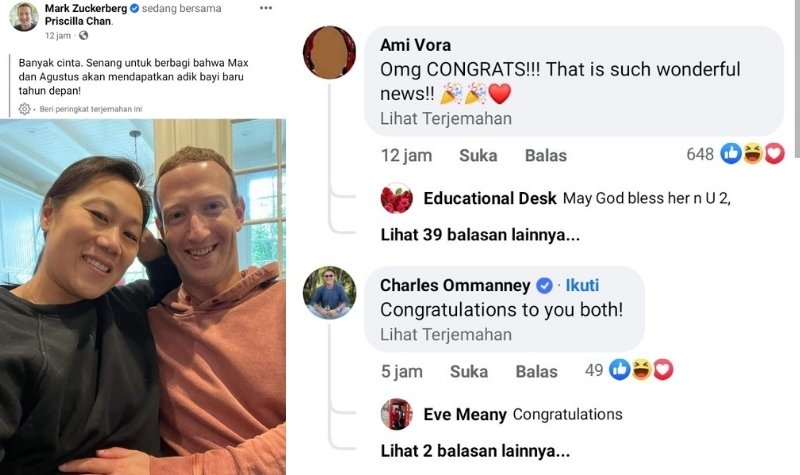 Bos Facebook Mark Zuckerberg Umumkan Kehamilan Calon Anak Ketiga 2 Lampiran Gambar