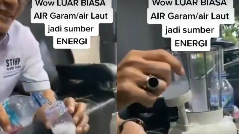 Sebuah video viral yang diunggah oleh akun Tikok @wargajutaplus62, memamerkan karya anak bangsa yaitu lampu air garam.