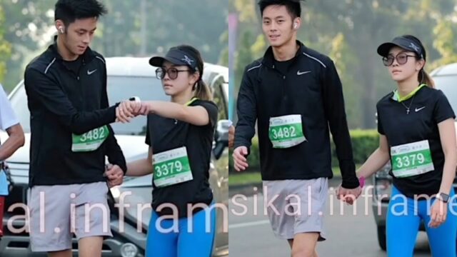 Jessica Jane terciduk lari marathon dengan sosok pria tampan yang diduga pacarnya karena saling pegang tangan.
