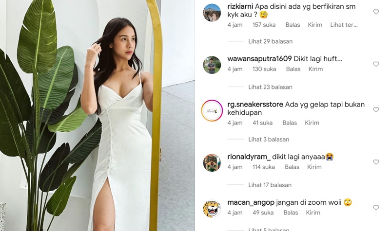 Anya Geraldine Pakai Dress Putih dengan Belahan Terbuka, Netizen Langsung Zoom 2 Lampiran Gambar