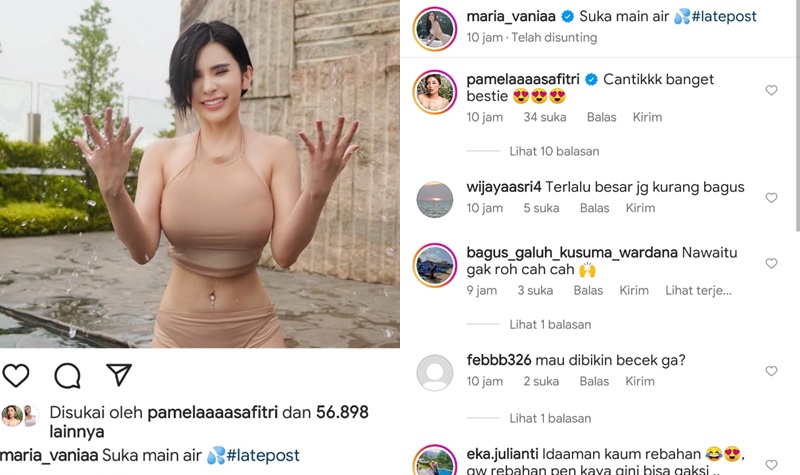 Maria Vania Pamer Pakai Baju Ketat, Netizen: Terlalu Besar Juga Kurang Bagus 2 Lampiran Gambar