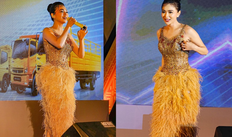 Wika Salim Manggung Pakai Gaun Pecah Bulu, Duh Makin Meresahkan Saja 4 Lampiran Gambar