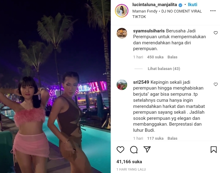 Pakai Bikini Pink, Lucinta Luna Joged Asoy Dinilai Mempermalukan Kaum Wanita 4 Lampiran Gambar