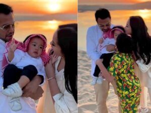 Cekricek.id - Raffi Ahmad sekeluarga merayakan ulang tahun anak bungsunya di tengah gurun pasir yang luas. Berlatarkan pemandangan langit jingga, mereka bernyanyi dan memberikan ucapan selamat pada baby Cipung yang sudah genap berusia satu tahun.