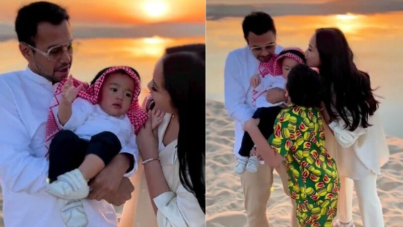 Cekricek.id - Raffi Ahmad sekeluarga merayakan ulang tahun anak bungsunya di tengah gurun pasir yang luas. Berlatarkan pemandangan langit jingga, mereka bernyanyi dan memberikan ucapan selamat pada baby Cipung yang sudah genap berusia satu tahun.