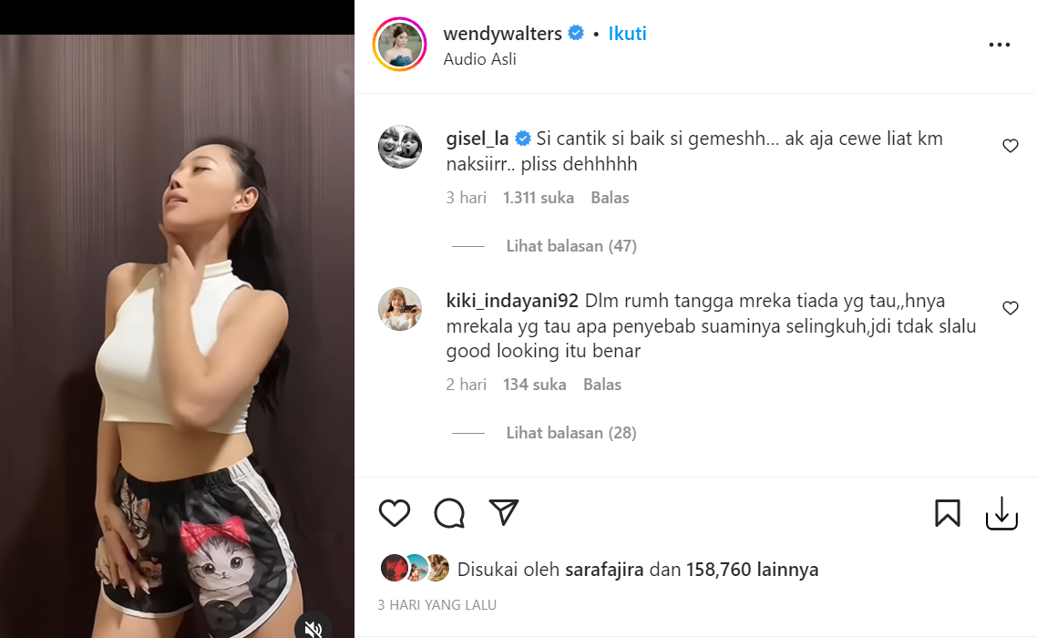 Wendy Walters Pamer Body Seksi, Netizen: Janda Paling Menggoda 2 Lampiran Gambar
