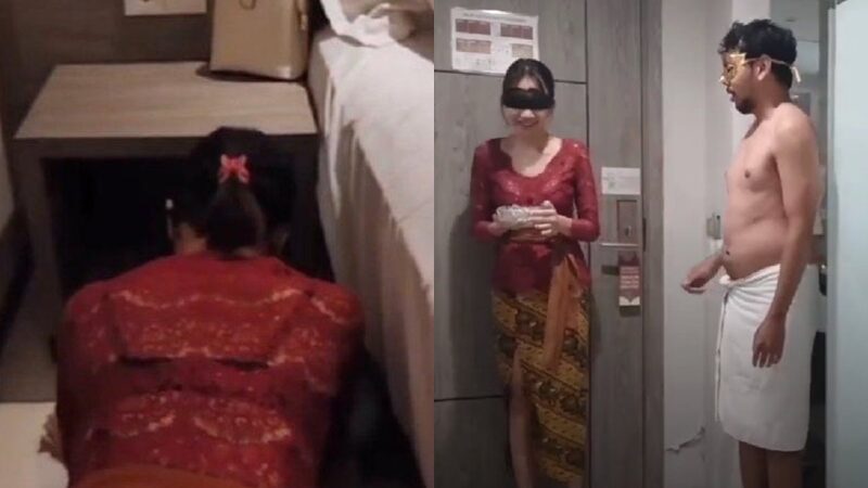 Publik gemparkan video berdurasi 16 menit seorang wanita pelayan hotel yang memakai kebaya berwarna merah mengantar asbak ke tamu hotel.