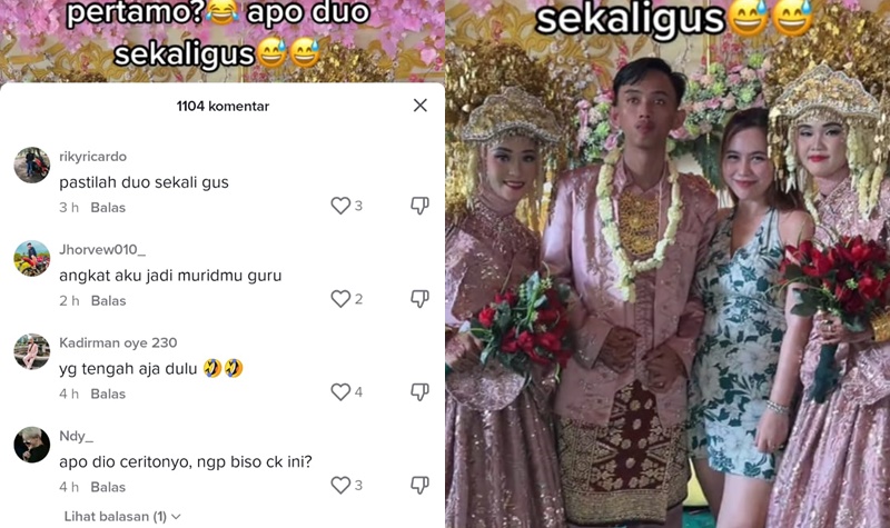Viral, Pria Menikahi 2 Wanita sekaligus, Netizen Penasaran dengan Malam Pertamanya 2 Lampiran Gambar