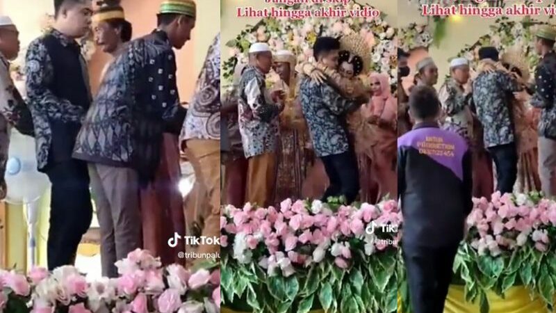 Cekricek.id - Seorang pengantin wanita menghamburkan pelukan mantannya saat berada di pelaminan yang membuat netizen heboh.