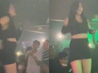 DJ Una berhasil hebohkan jagat maya dengan aksinya yang tampil seksi di atas panggung dan juga dikelilingi oleh ratusan warganet,.