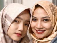 Di hari ulang tahun Vanessa Angel, Fuji mengunggah potretnya bersmaa almarhumah yang sama-sama mengenakan hijab, parasnya terlihat adam.
