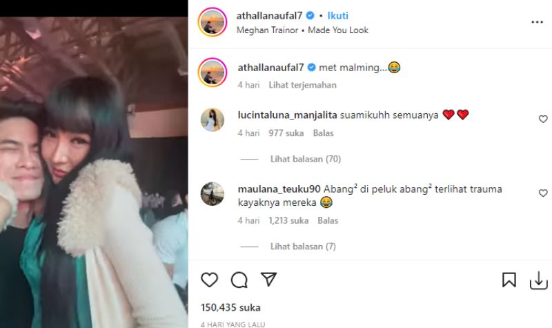 Dipeluk Lucinta Luna, Wajah Athalla Naufal Malah Terlihat Pucat dan Tegang 2 Lampiran Gambar