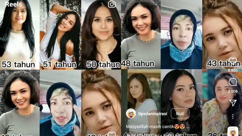 Seorang ibu-ibu berhijab menantang artis senior cantik untuk melakukan duet awet muda dan cantik yang langsung hebohkan jagat maya.