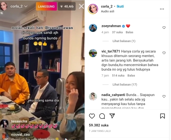 Memang Pemersatu Bangsa, Bunda Corla Ditemui Sandiaga Uno Untuk Hal Ini 2 Lampiran Gambar