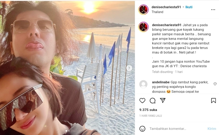 Dibilang Mirip Tukang Parkir, Pacar Denise Chariesta Kena Mental Sampai Ogah Gerai Rambut Gondrongnya 2 Lampiran Gambar