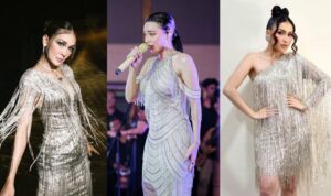 Cekricek.id – Sejumlah artis cantik seperti Luna Maya, Ayu Ting Ting hingga pedangdut Wika Salim tampil cantik dengan balutan gaun rumbai berwarna perak. Meski ketiganya tampil pada momen yang berbeda, namun outfit yang dikenakan terlihat begitu senada.