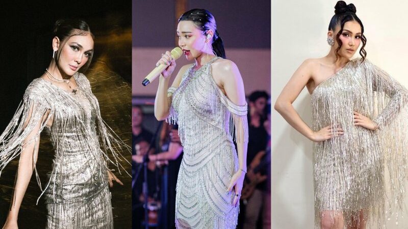 Cekricek.id – Sejumlah artis cantik seperti Luna Maya, Ayu Ting Ting hingga pedangdut Wika Salim tampil cantik dengan balutan gaun rumbai berwarna perak. Meski ketiganya tampil pada momen yang berbeda, namun outfit yang dikenakan terlihat begitu senada.