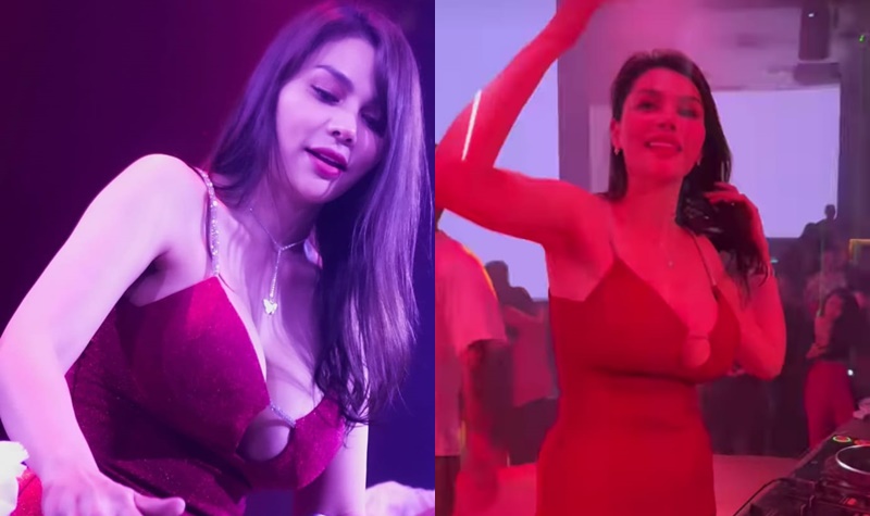 Dj Katty Butterfly Hebohkan jagat maya dengan unggahan video berdije mengenakan dress seksi hingga terlihat belahan dadanya yang aduhai.