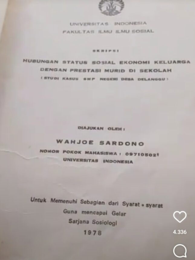 Dono Warkop Pernah Tulis Skripsi Tentang Privilege Anak Orang Kaya, Netizen Takjub dengan Isinya 2 Lampiran Gambar