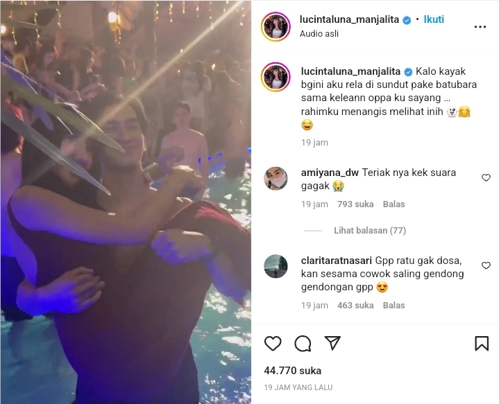 Lucinta Luna Jatuh ke Pelukan Para Pria, Netizen: Jangan Teriak, Suaranya Kayak Gagak 2 Lampiran Gambar