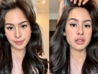 Cekricek.id – Maudy Ayunda tampil sedikit berbeda dengan polesan eye shadow biru yang mewarnai kelopak matanya. Riasan wajah secara keseluruhan juga lebih tebal sehingga membuat pesona kecantikannya semakin memancar keluar.