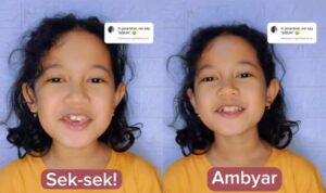 Cekricek.id, Berita Viral – Seorang bocah yang didua masih duduk di sekolah dasar sukses membuat netizen tertawa lebar dengan videonya di media sosial baru-baru ini. Dia mencoba menerjemahkan sejumlah kosa kata bahasa Inggris menjadi bahasa Jawa.