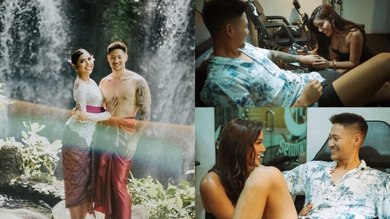 Millen Cyrus membagikan potret dirinya tengah membuat tato gambar pedang dengan tanda tangannya di telapak tangan sang kekasih.