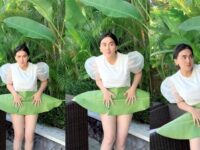 Cekricek.id, Berita Artis dan Berita Seleb - Dianna Dee Starlight hampir disangka netizen lupa untuk memakai celana, karena ditutupi daun pisang