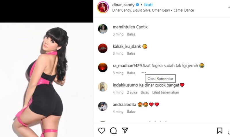 Cekricek.id, Berita Artis dan Berita Seleb - DJ cantik Dinar Candy dianggap terlalu menggoda iman.  Utamanya sering pamer bokong