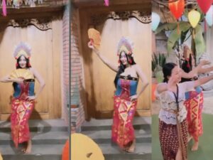 Cekricek.id, Berita Artis dan Berita Seleb - Penyanyi Pamela Safitri terlihat untuk kebolehan ketika melakukan tarian Bali.