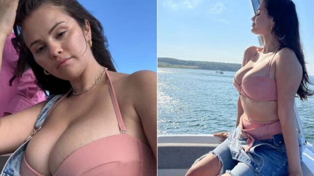 Selena Gomez Tampil Seksi dengan Bikini Pink di Atas Kapal Pesiar