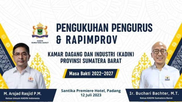 Kadin Sumatera Barat Dikukuhkan, Fokus Diskusi Pembangunan Ekonomi dan UMKM