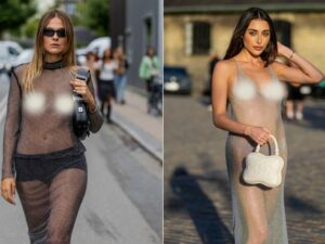 Model Menggunakan Baju Tembus Pandang di Fashion Week