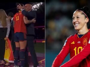 Presiden FA Spanyol Melayangkan Ciuman Bibir pada Pemain Bola Wanita Spanyol, Jenni Hermoso, Pasca Kemenangan Piala Dunia Wanita