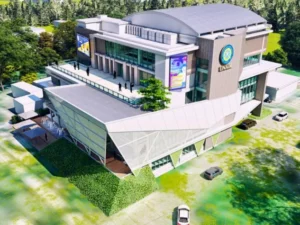 UNAIR memperkenalkan Plaza Airlangga, kombinasi fasilitas ekonomi, sosial, dan kesehatan. Lokasi strategis di samping Airlangga Convention Center, Kampus MERR-C.