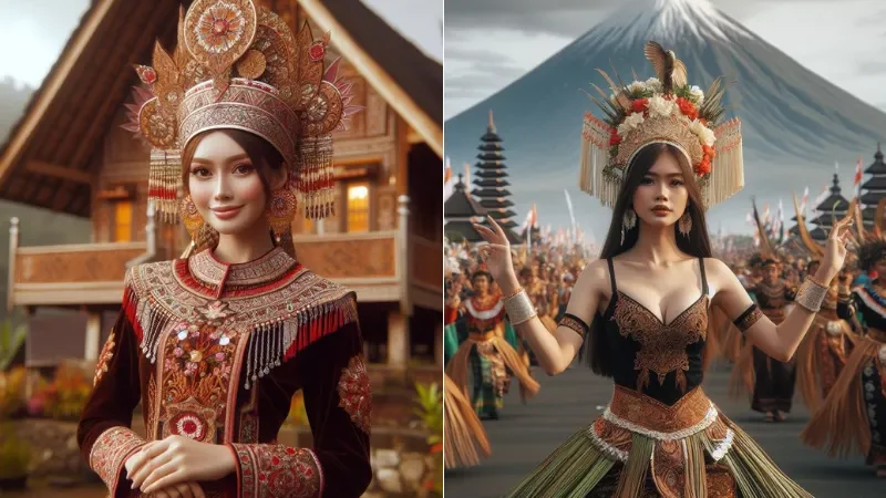 Cekricek.id - 10 Foto Menakjubkan Karya AI tentang "Keragaman Budaya Indonesia"