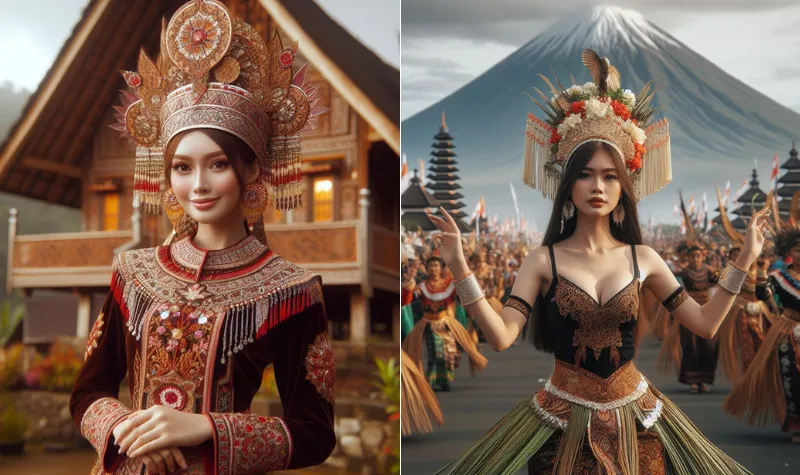 Cekricek.id - 10 Foto Menakjubkan Karya AI tentang "Keragaman Budaya Indonesia"