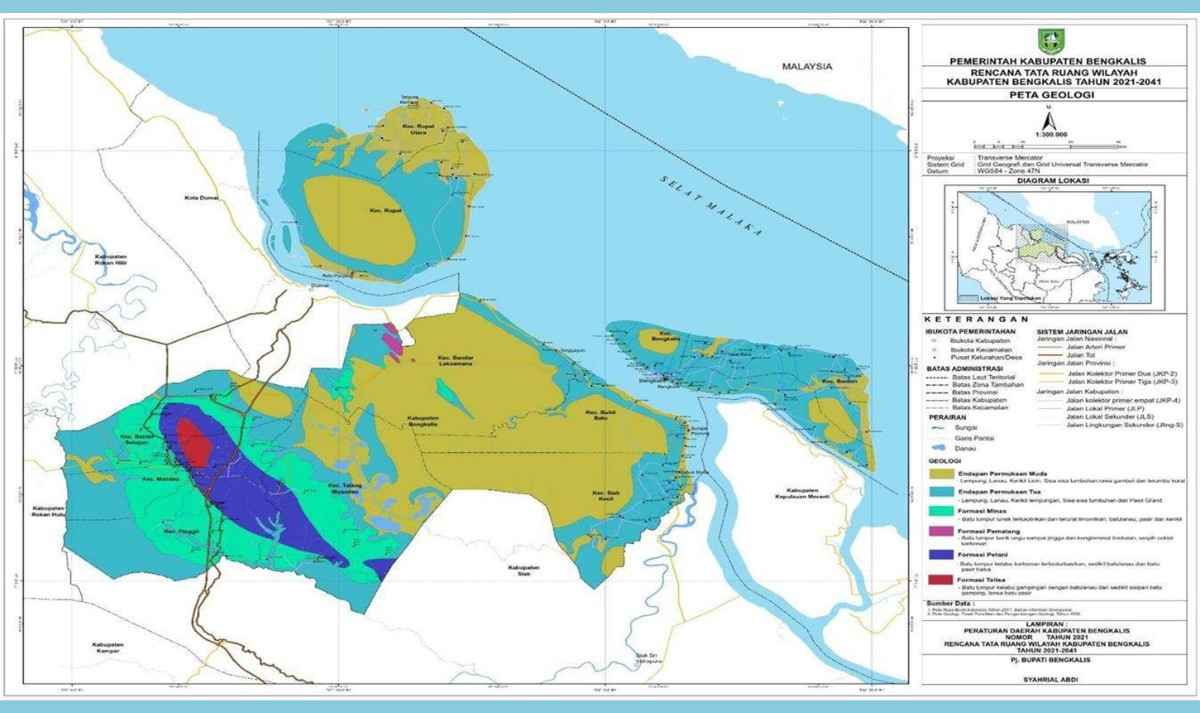 Kondisi Geologi Bengkalis: Wilayah yang Terbentuk dari Endapan Gambut Masa Lalu 2 Peta Geologi Bengkalis