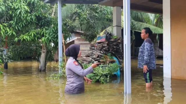 Cekricek, Berita Kampar Hari Ini dan Berita Riau Hari Ini: Polwan Fatimah Yulis Berjuang Melintasi Banjir dan Ancaman Buaya untuk Memberikan Bantuan dan Trauma Healing
