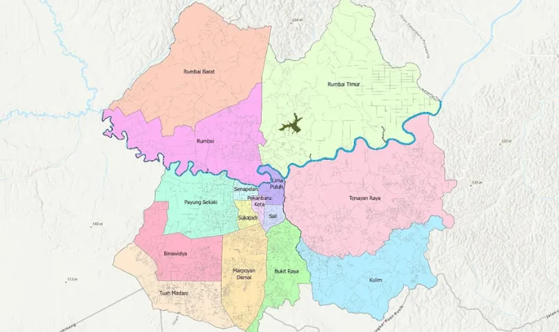 Peta Pekanbaru - Letak dan Kondisi Geografis Pekanbaru