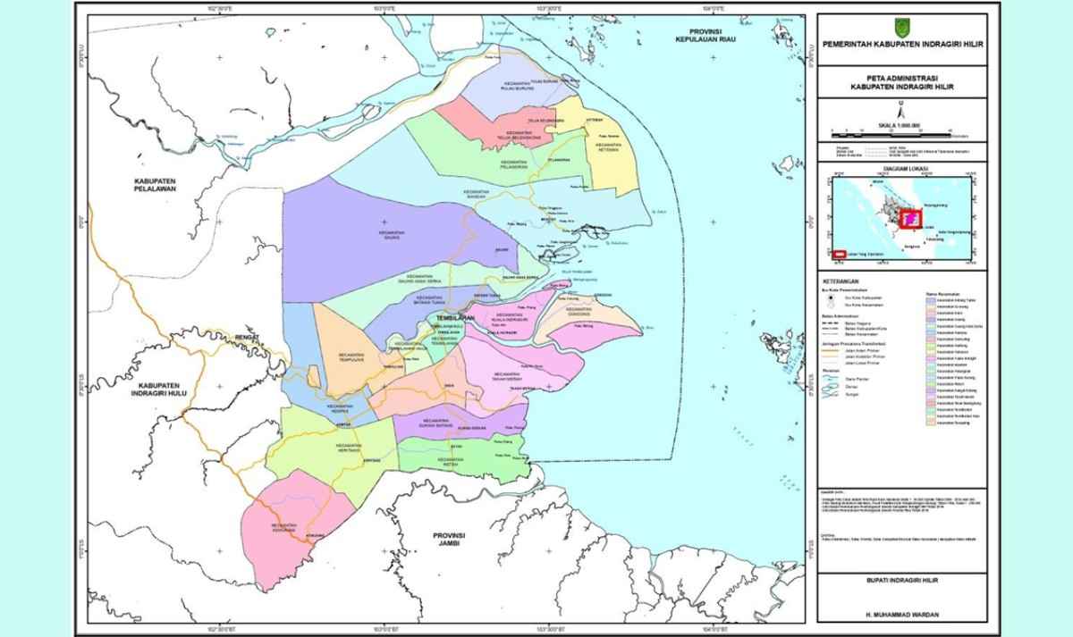 Berita Inhil Hari Ini dan Berita Riau Hari Ini: Letak, Luas dan Batas Wilayah Indragiri Hilir (Inhil), Riau.