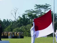 Upacara peringatan 117 tahun Perang Manggopoh di Lapangan GOR Buya Hamka Manggopoh Kabupaten Agam