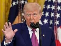 Presiden Donald Trump memberikan pernyataan di Gedung Putih terkait gencatan senjata Iran-Israel