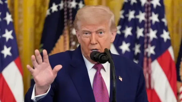 Presiden Donald Trump memberikan pernyataan di Gedung Putih terkait gencatan senjata Iran-Israel